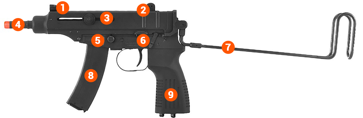 KWA kz 61 Skorpion Gas Airsoft Gun info 111