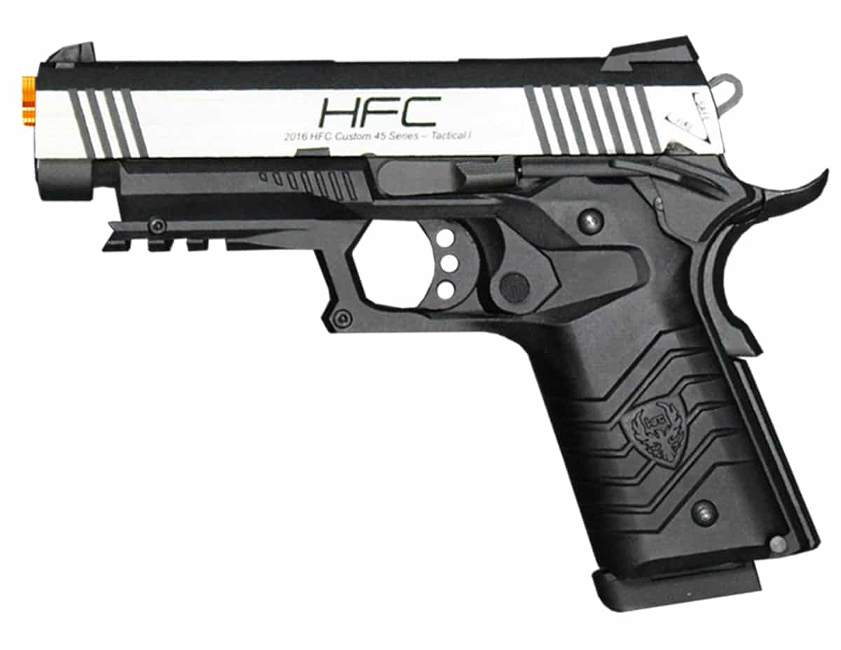 HFC HG-171 1911 Tactical Airsoft Gas Blowback Pistol – Silver – 6MM