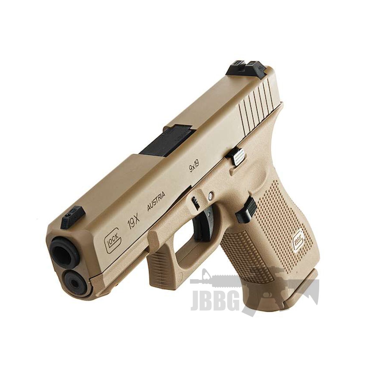 Glock 19X Tan GBB Airsoft Pistol Bundle Set Just Airsoft Guns