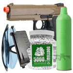 SRC HI CAPA 4 3 Desert Gas Blowback Airsoft Pistol Bundle Set