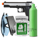 SRC HI CAPA 5 1 Dual Tone Gas Blowback Airsoft Pistol Matte Finish Bundle Set
