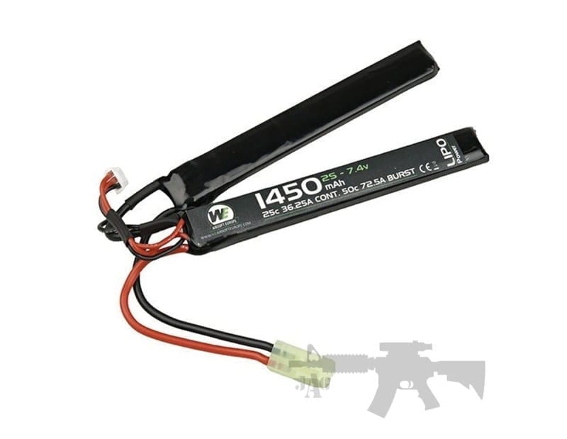 WE 1450MAH 7.4V Airsoft Lipo Battery AEG Just Airsoft Guns