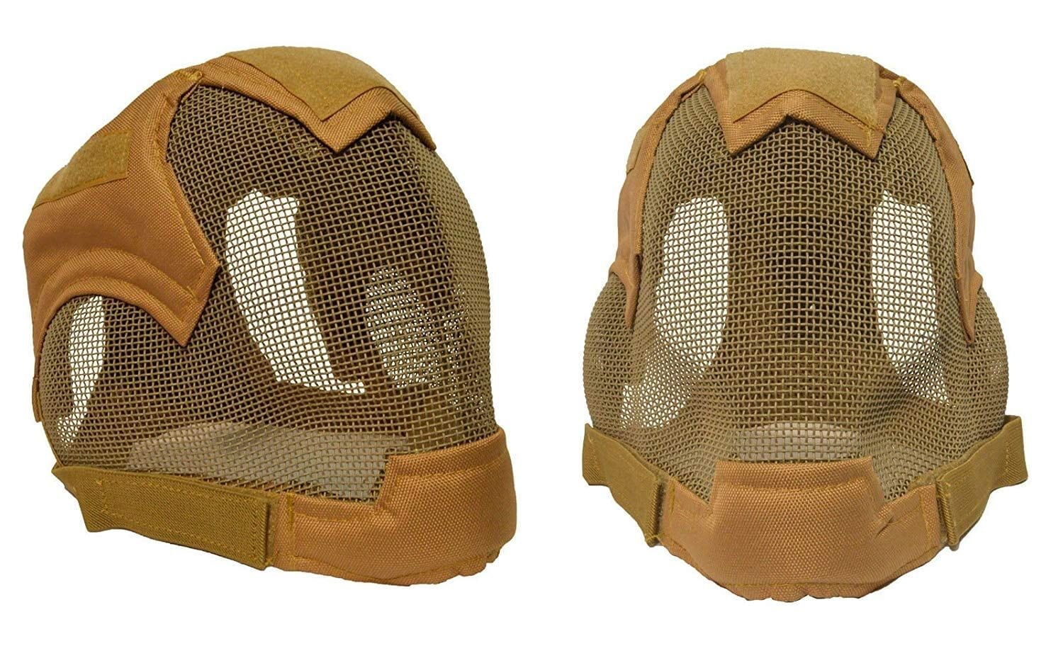 Airsoft Fencing Safety Mesh Mask and Ears Protection Tan