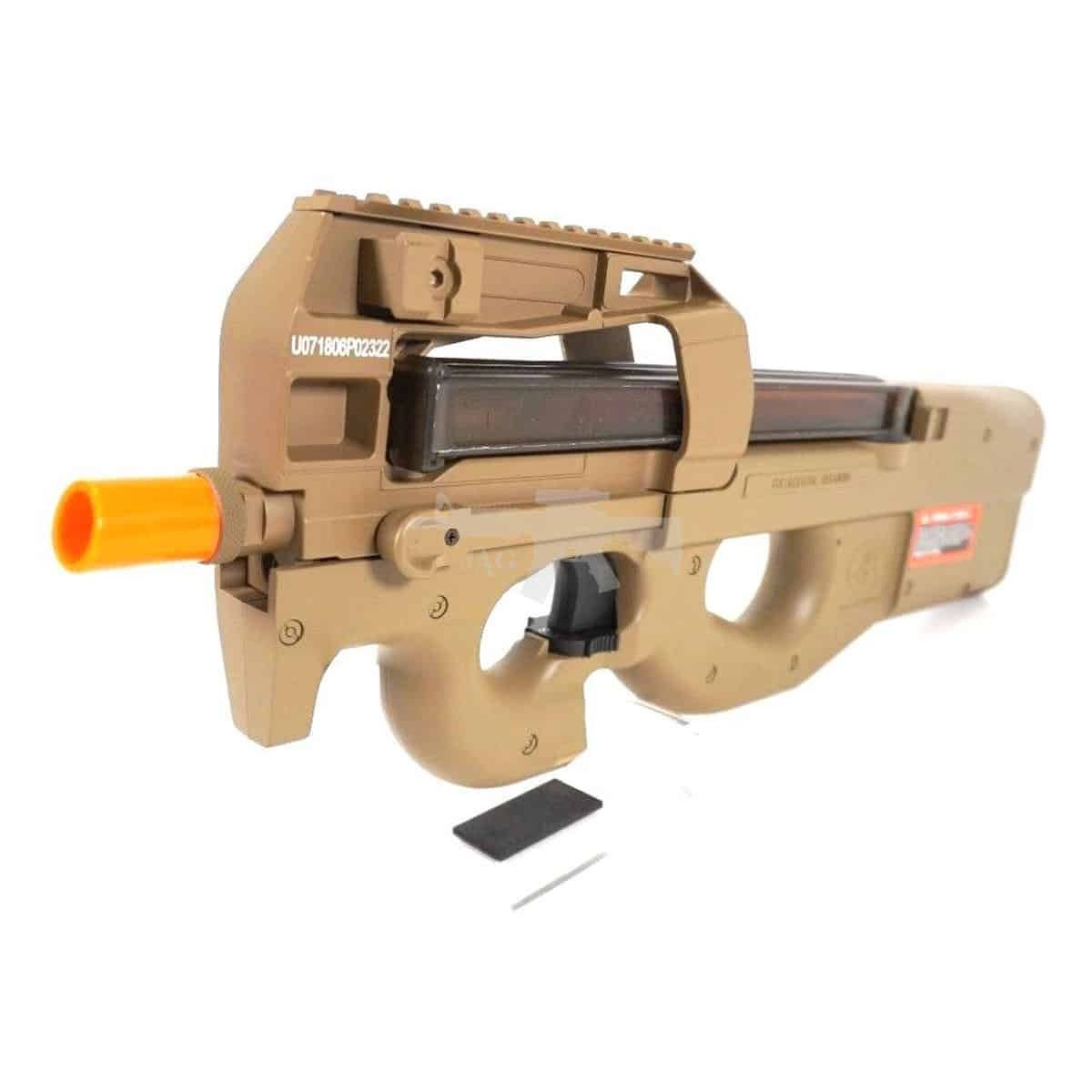 Uploaded ToFN HERSTAL P90 METAL POLYMER AIRSOFT ELECTRIC GUN IN TAN