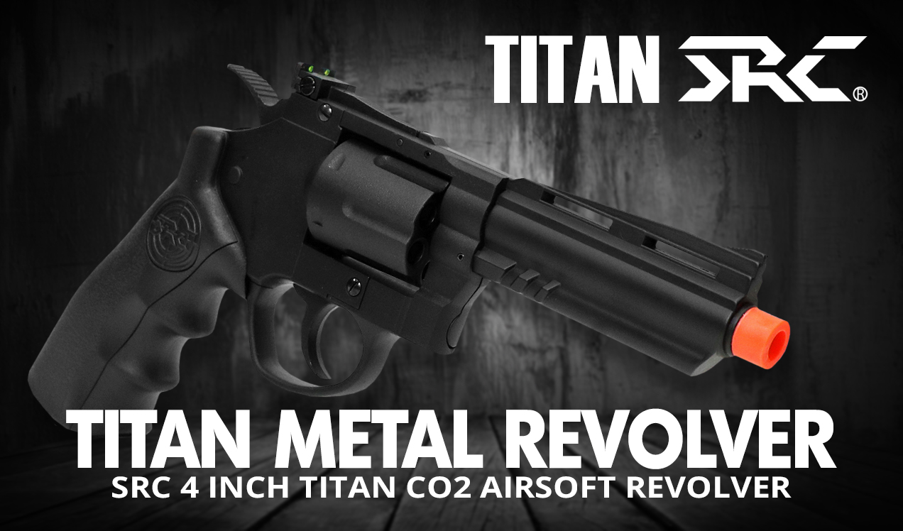 SRC 4 INCH TITAN METAL CO2 AIRSOFT REVOLVER BLACK B1