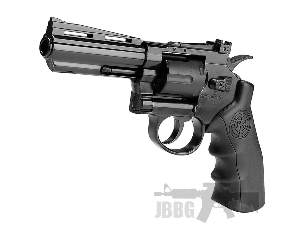 SRC 4 Inch Titan Metal Co2 Airsoft Revolver Black Just Airsoft Guns