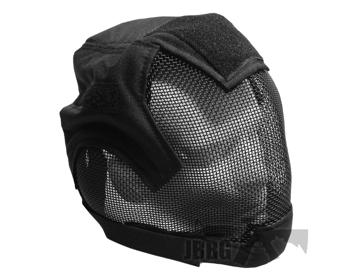 Airsoft Fencing Safety Mesh Mask and Ears Protection Black