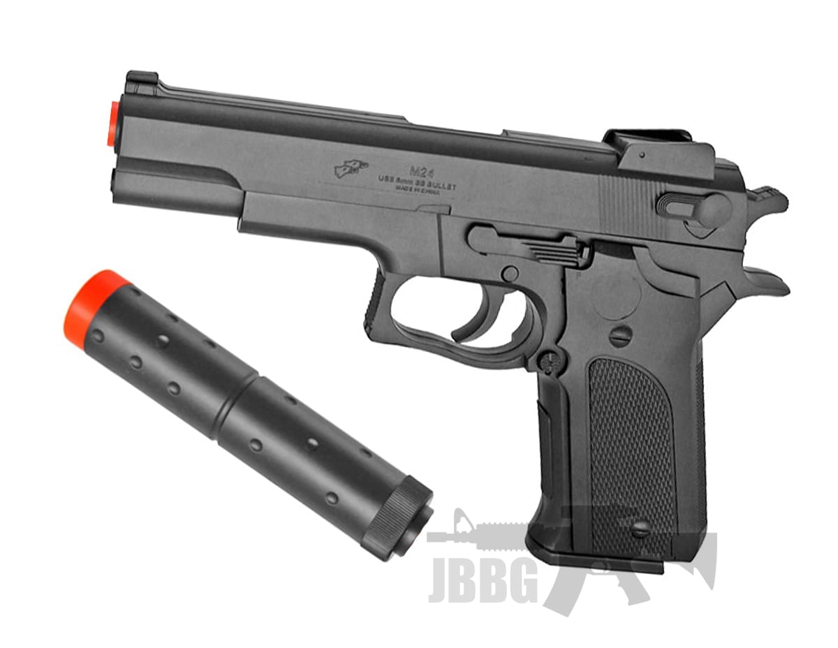 M24 Spring Powered Airsoft Pistol with Silencer