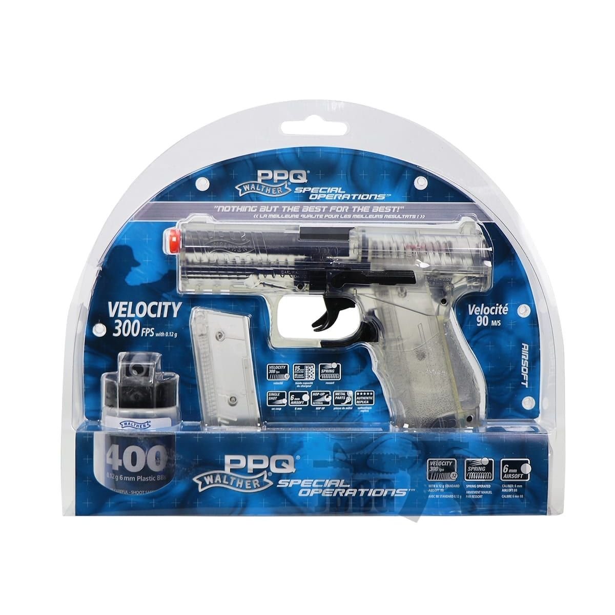 Umarex Walther PPQ Special Operations Airsoft Spring Pistol – Clear