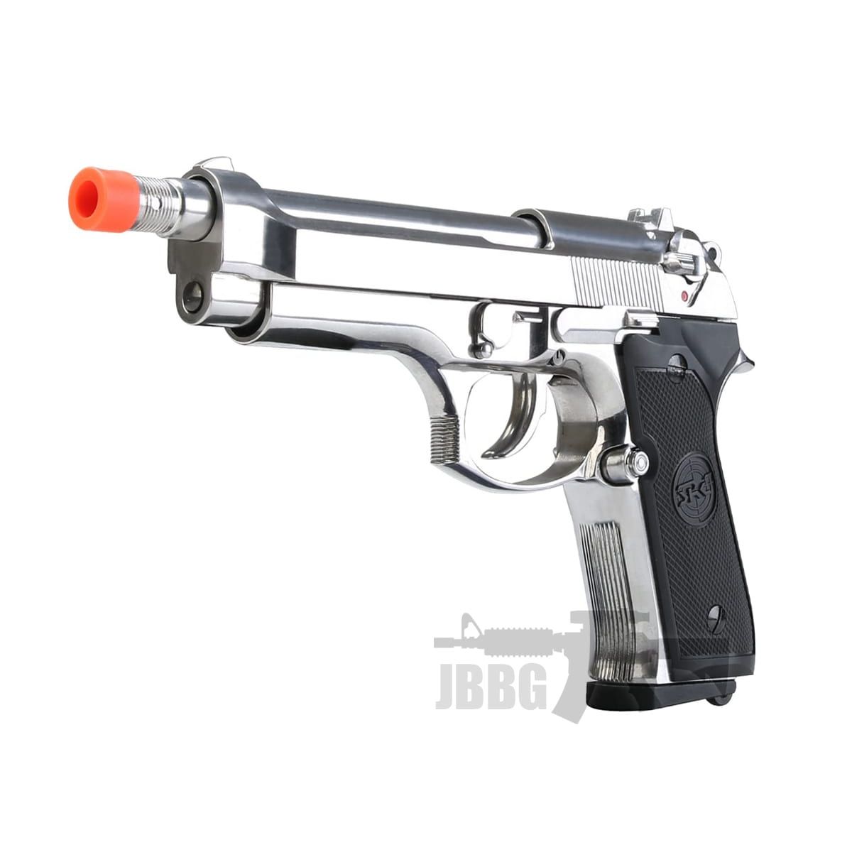SR92 Co2 Blowback Silver Airsoft Pistol with Silencer – 6MM