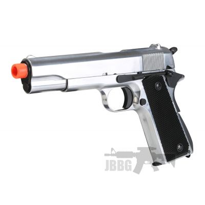 SR1911 Gas Blowback Full Metal Silver Airsoft Pistol – 6MM