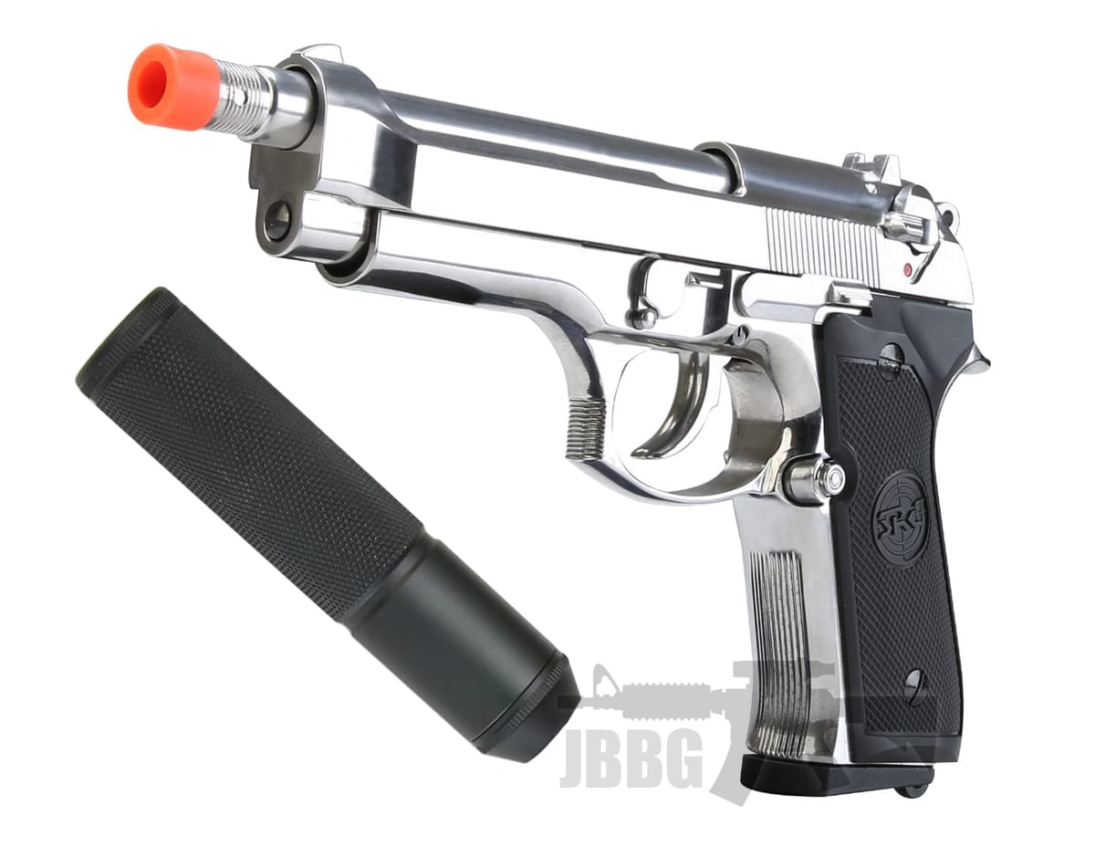 HFC AIRSOFT DE 6'' Airsoft REVOLVER PLASTIC GREEN GAS - SILVER 