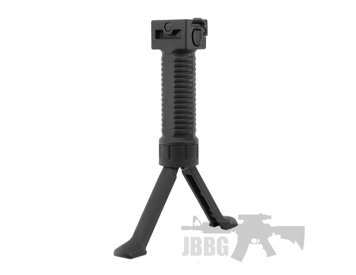 3 Airsoft Tactical Foregrip Bipod 20mm Rail Grip Push Button AEG Black BK 