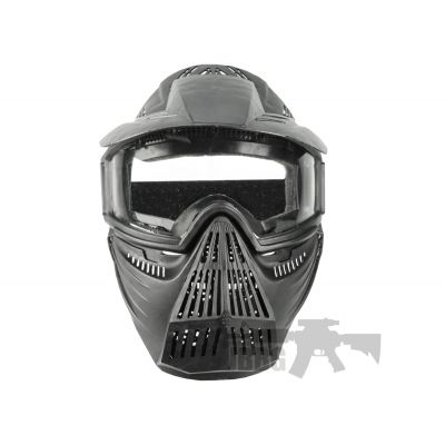 Pro Airsoft Mask Black with Clear Goggles