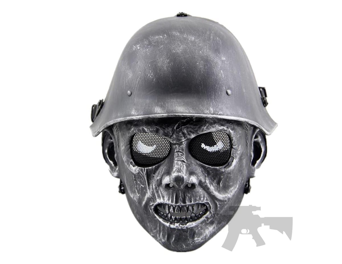 Army Zombie Airsoft Mask Silver Black