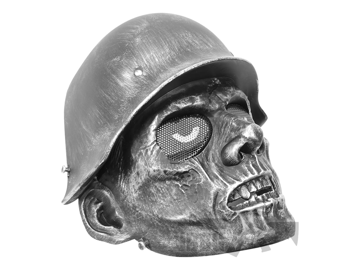 Army Zombie Airsoft Mask Silver Black