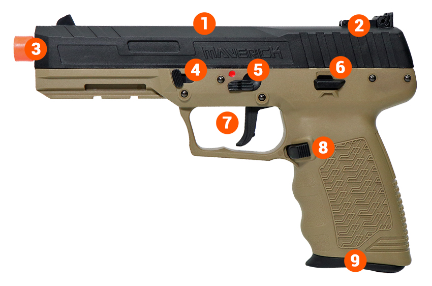 SRC Maverick Gas Blowback Airsoft Pistol info