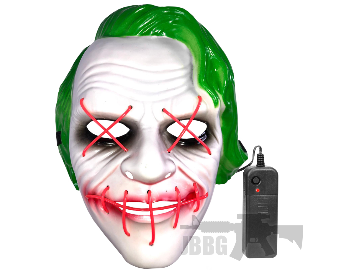 LED Purge Mask Joker with Pink X