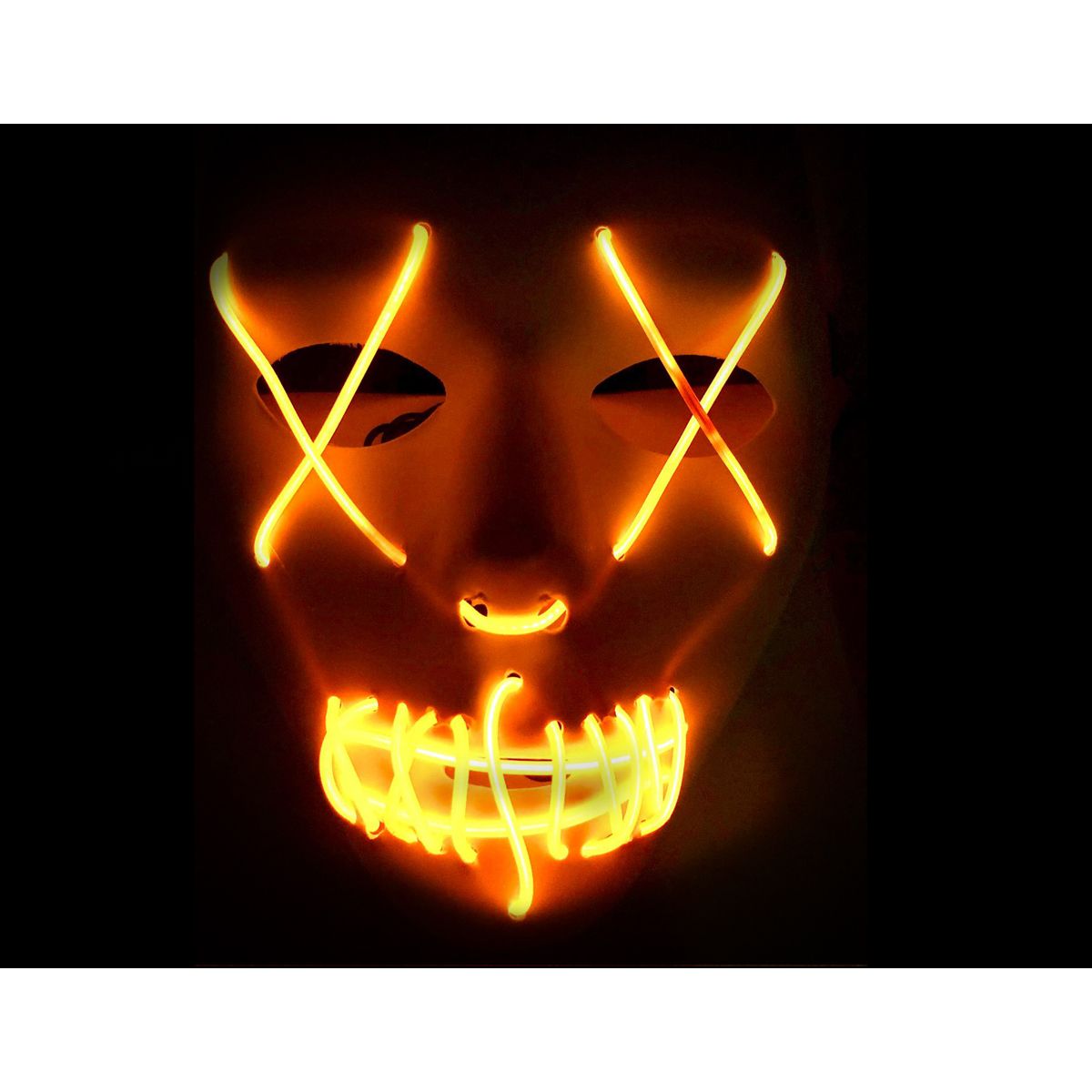 LED Purge White Mask with Yellow X - Just Airsoft Guns