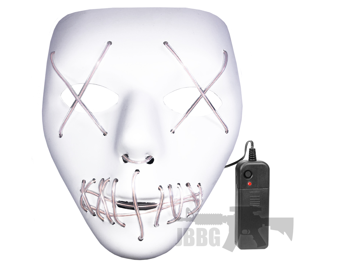 LED Purge White Mask with Blue X