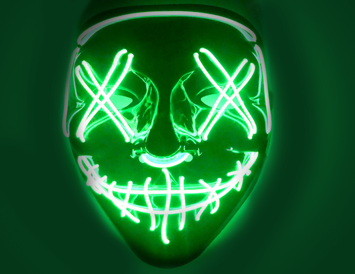 LED Purge Mask Green X Just Airsoft Guns