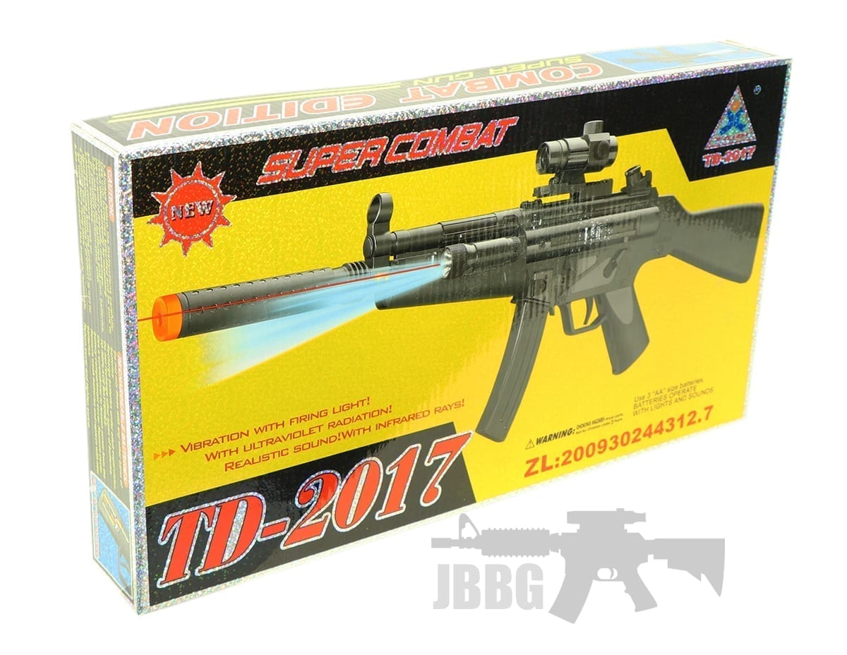 TD-2017 Kids Toy Military Assault Rifle Gun with Flashing Lights Sound Vibration 