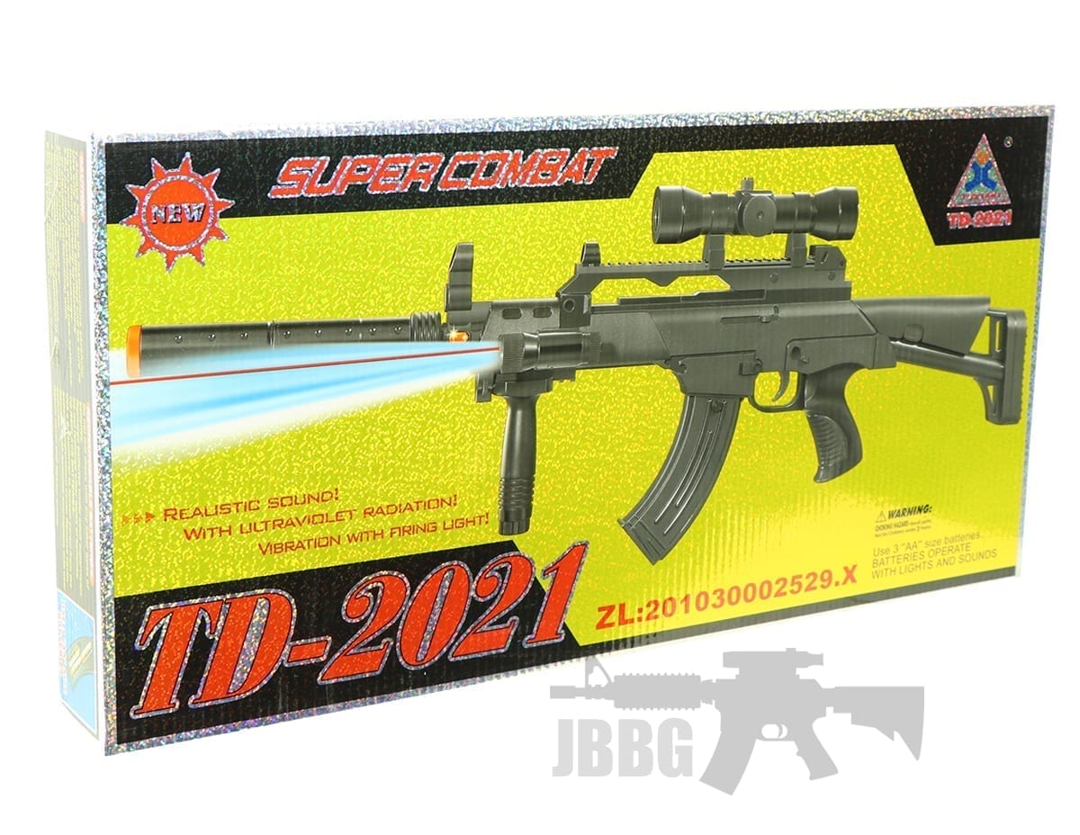 Sound & UV Radiation New TD-2021 Military Super Combat Toy Gun With Vibration 