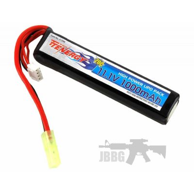 Tenergy Airsoft Li-Po 11.1V 1000mAh Stick Battery Pack – Mini Tamiya Connector