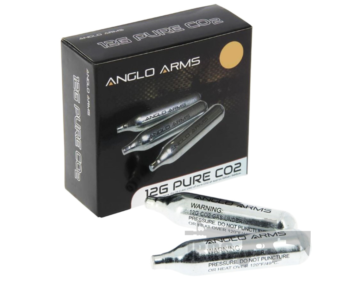25 ANGLO ARMS 12g Gram CO2 Capsule Cartridge Set