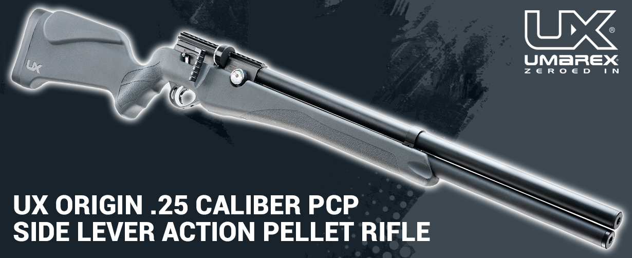 UX ORIGIN 25 CALIBER PCP SIDE LEVER ACTION PELLET RIFLE 100