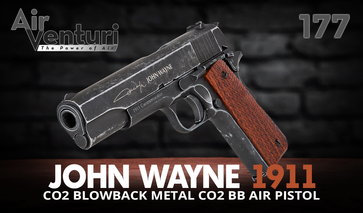 John Wayne 1911 Metal CO2 177 BB Air Pistol Brown Grips USA