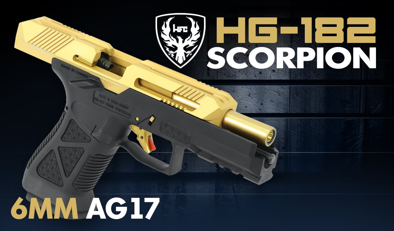 hg182 scorpian airsoft pistol b1 gold