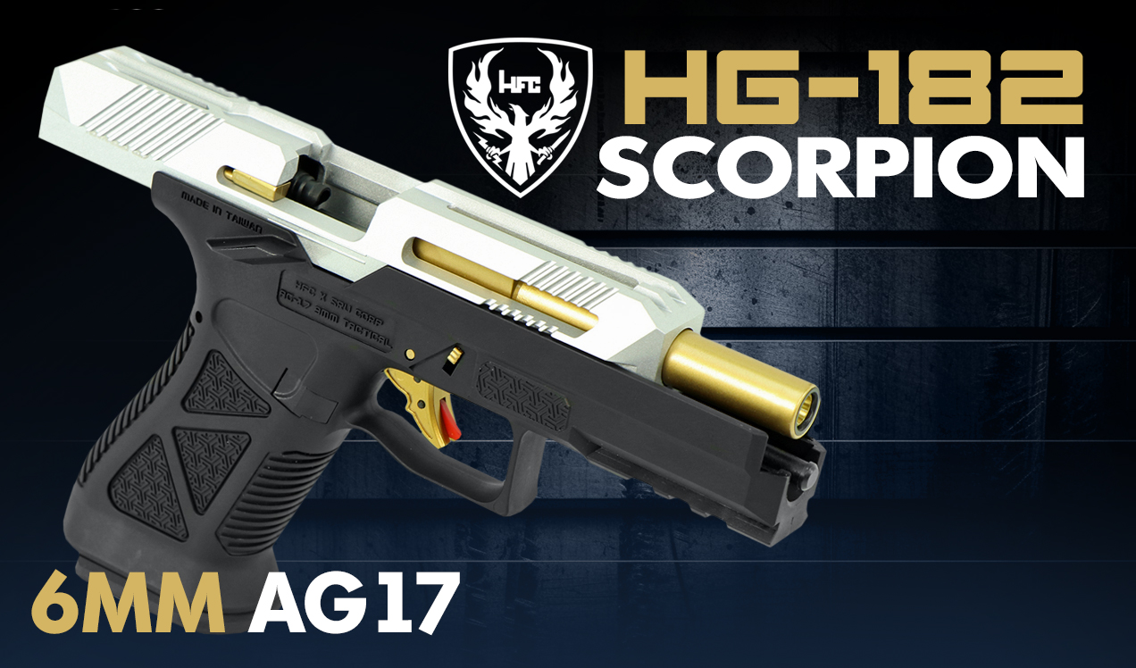 hg182 scorpian airsoft pistol b1 silver