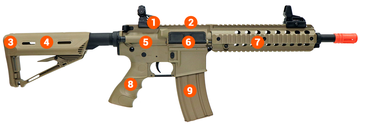 Bulldog ST Delta QD AEG Electric Airsoft Gun – tan info 1