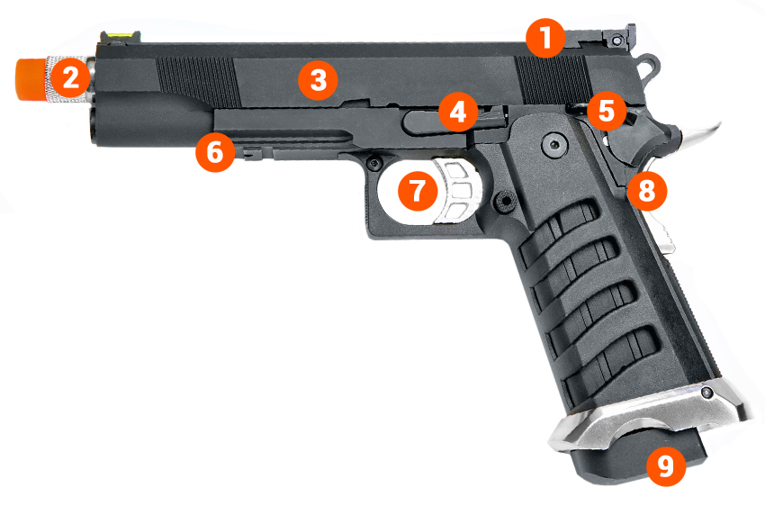 Elite MKIII 5 1 Combat Master Hi Capa Gas Blowback Airsoft Pistol info