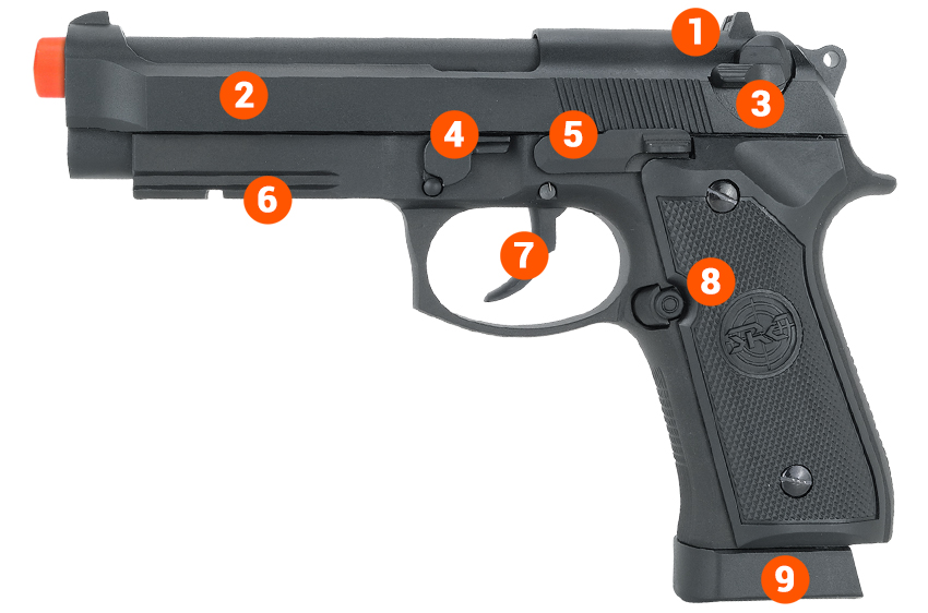 SR 92 A1 Co2 Blowback Full Metal Airsoft Pistol b2