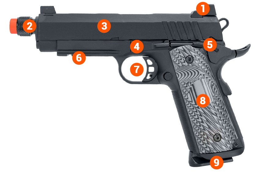 SR1911 Silent Hawk Co2 Blowback Airsoft Pistol usa info