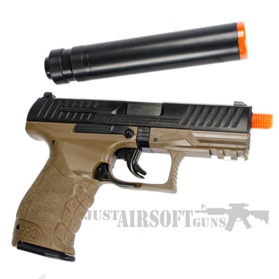 Walther PPQ Spring Airsoft Pistol Kit DEB with Silencer